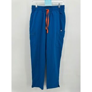 FIGS Technical Collection Blue Scrub Pants Womens Small W20SW2031 Orange String